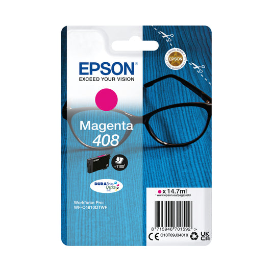 Epson 408 Ink Cartridge DURABrite Ultra Glasses Magenta C13T09J34010