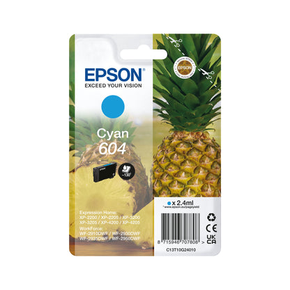 Epson 604 Ink Cartridge Pineapple Cyan C13T10G24010