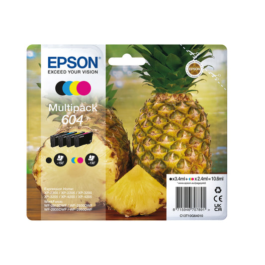 Epson 604 Ink Cartridge Multipack Pineapple CMYK C13T10G64010