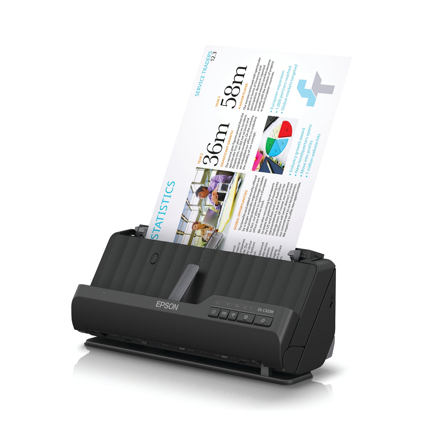 Epson ES-C320W Compact Scanner with Wi-Fi A4 Black B11B270401BY