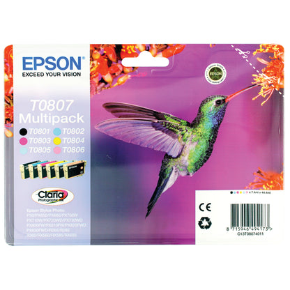 Epson Hummingbird Multipack 6-colours T0807 Claria Photographic Ink