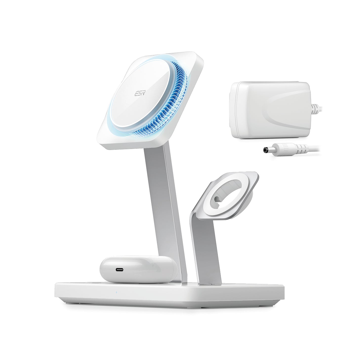 ESR HaloLock 3-in-1 Wireless Charger with CryoBoost MagSafe Compatible White 2C551