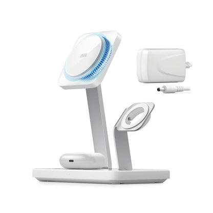 ESR HaloLock 3-in-1 Wireless Charger with CryoBoost MagSafe Compatible White 2C551