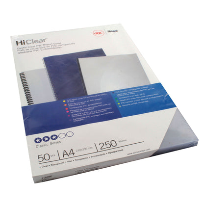 GBC Binding Cover HiClear PVC A4 250 Micron Clear