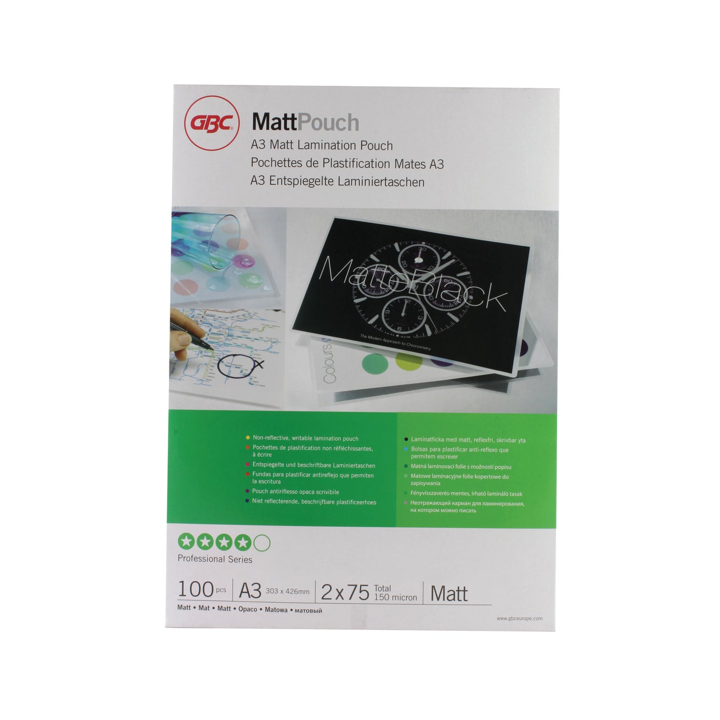 GBC Lamination Pouch A3 Matt 150 Micron