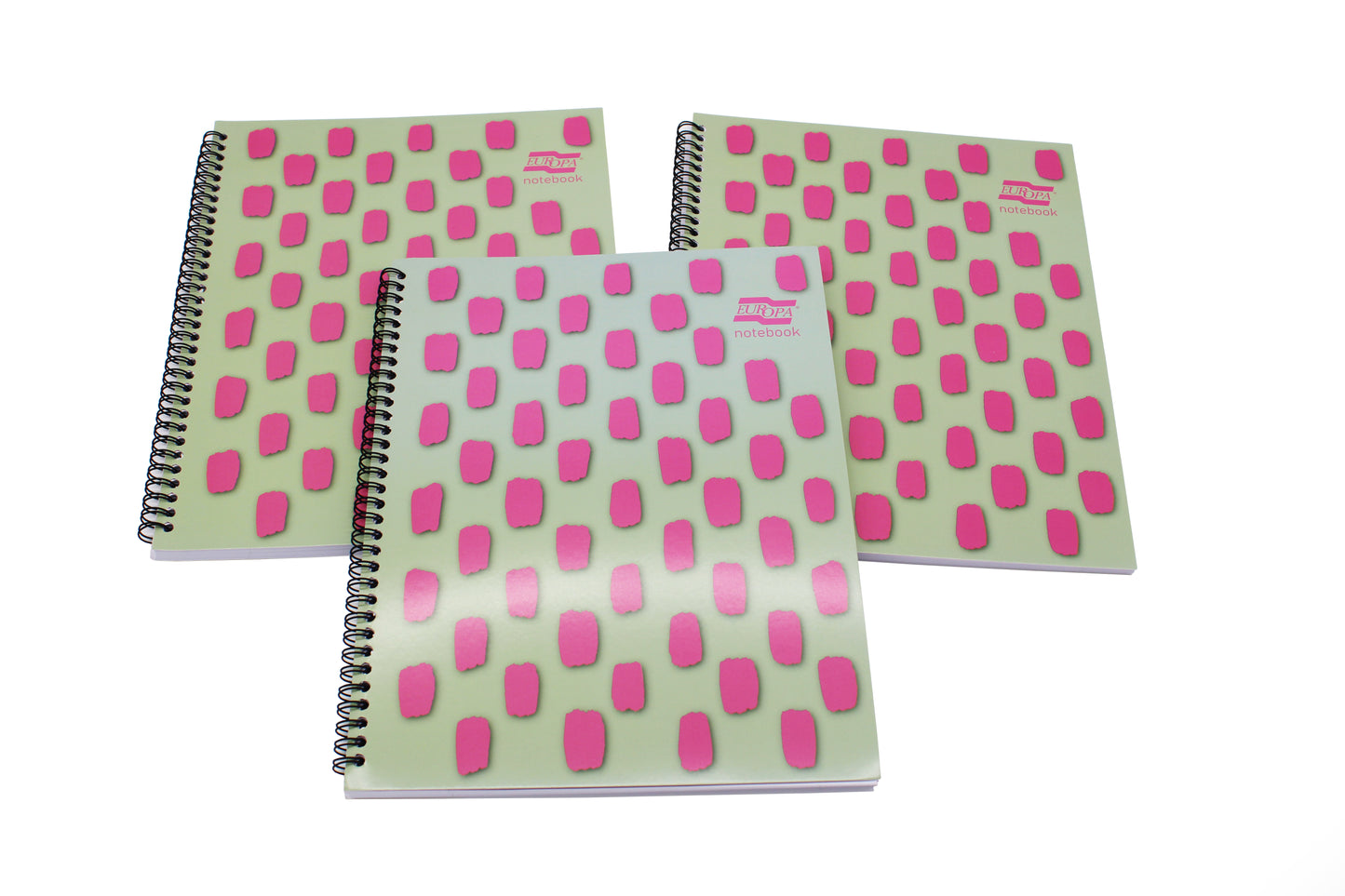 Europa Splash Notebooks 160 Lined Pages A4+ Pink Cover (Pack of 3) EU1503Z