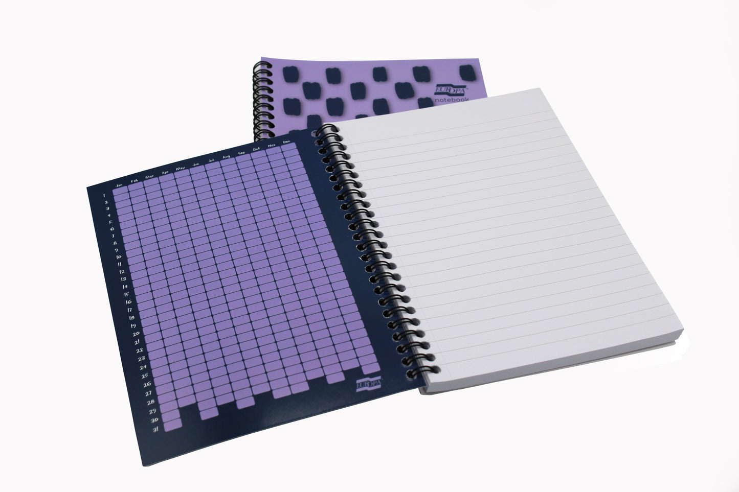 Europa Splash Notebooks 160 Lined Pages A5 Purple Cover (Pack of 3) EU1504Z