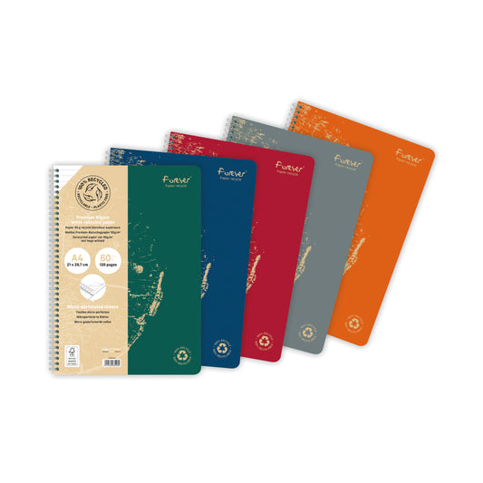 Forever Wirebound Notebook Lined 90gsm A4 Assorted (Pack of 5) 68406C