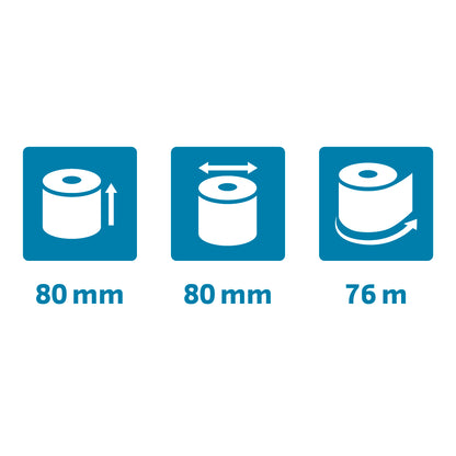 Exacomtpa Safe Contact Credit Card Receipt Roll 80mmx80mmx76m (Pack of 10) 43918E