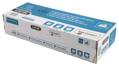 Exacomtpa Safe Contact Credit Card Receipt Roll 80mmx80mmx76m (Pack of 10) 43918E