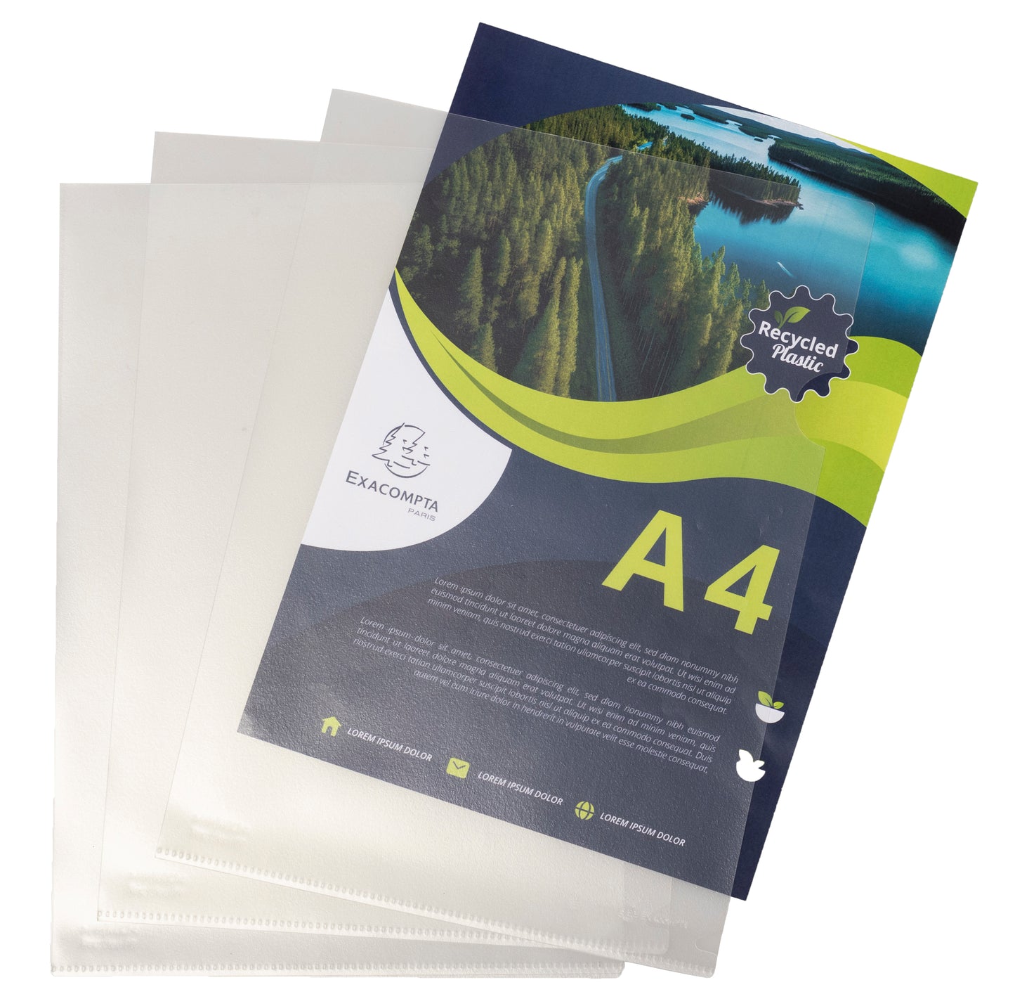 Exacompta OPAK Recycled Polypropylene Slip Files 120 micron A4 (Pack 100) 58320E