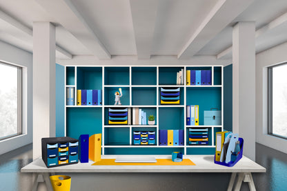 Exacompta Bee Blue The Quarter Desk Tidy Recycled Assorted (Pack of 3)