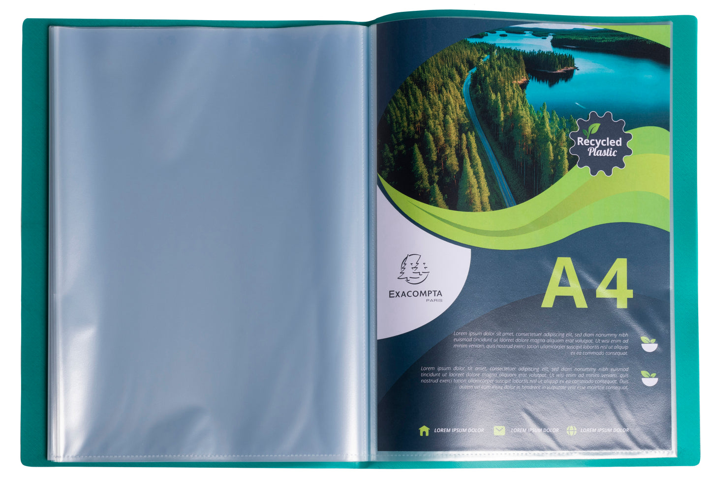 Exacompta OPAK Recycled Display Book 30 Pockets A4 Assorted (Pack of 5) 78530E
