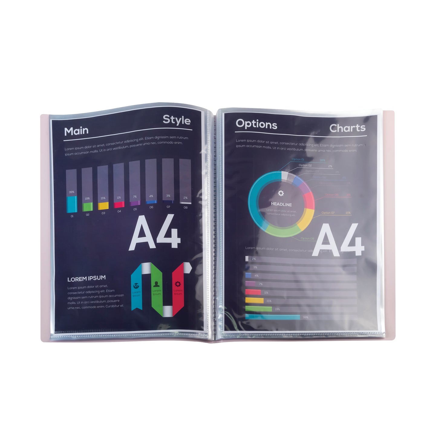 Exacompta Aquarel Display Book 40 Pockets A4 Assorted (Pack of 12) 88460E