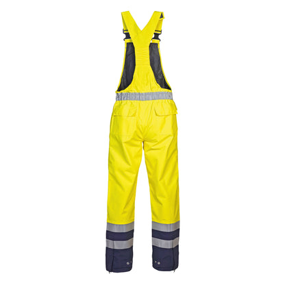 Hydrowear Utting SNS High Visibility Waterproof Bib and Brace Saturn Yellow/Navy Blue L