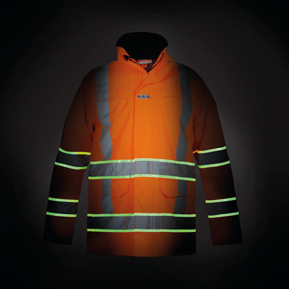 Hydrowear Italie High Visibility Parka with Glow in the Dark GIS Tape Orange M