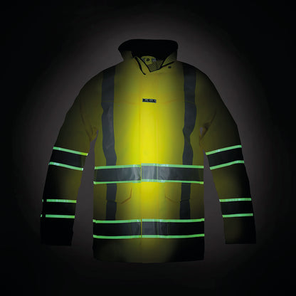 Hydrowear Italie High Visibility Parka with Glow in the Dark GIS Tape Saturn Yellow XL