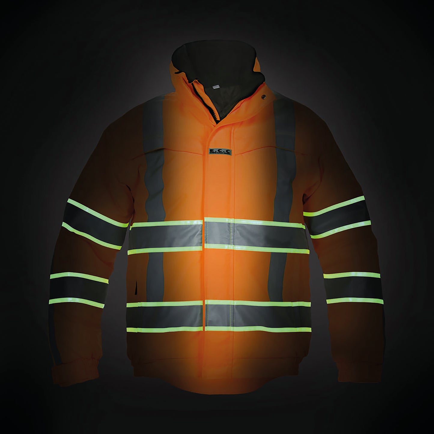 Hydrowear India High Visibility Pilot Jacket with Glow in the Dark GIS Tape Orange XL