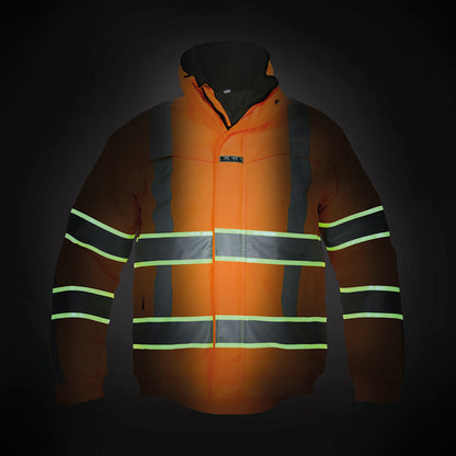 Hydrowear India High Visibility Pilot Jacket with Glow in the Dark GIS Tape Orange XL