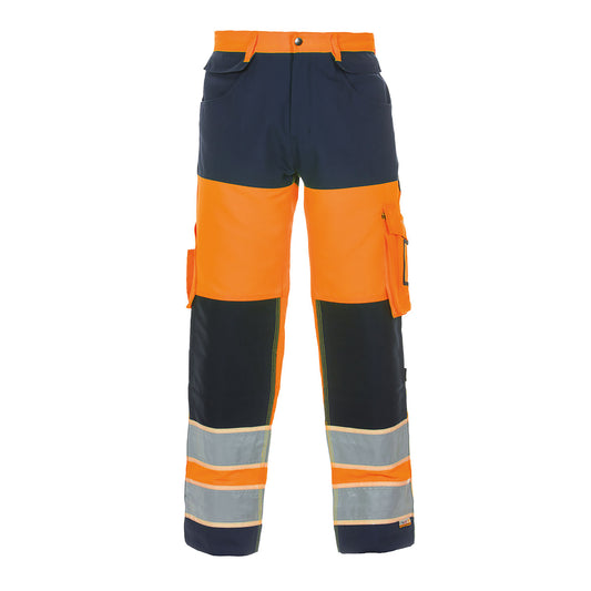 Hydrowear Idstein High Visibility GID Two Tone Trousers Orange/Navy Blue 46