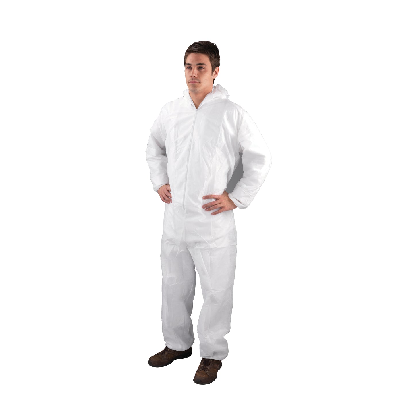 Single Use Non-Woven Coverall Medium 40-44 Inch White DC03