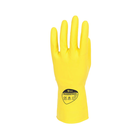 Shield Rubber Household Gloves 0.33mm 30cm Pairs Yellow (Pack of 12) GR03Y12