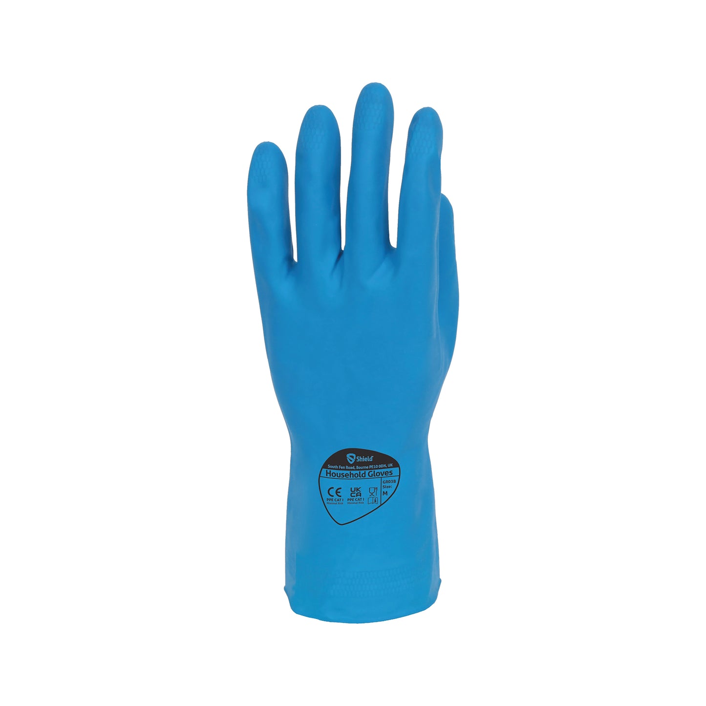 Shield Rubber Household Gloves 0.33mm 30cm Pairs Medium Blue (Pack of 12) GR03G12