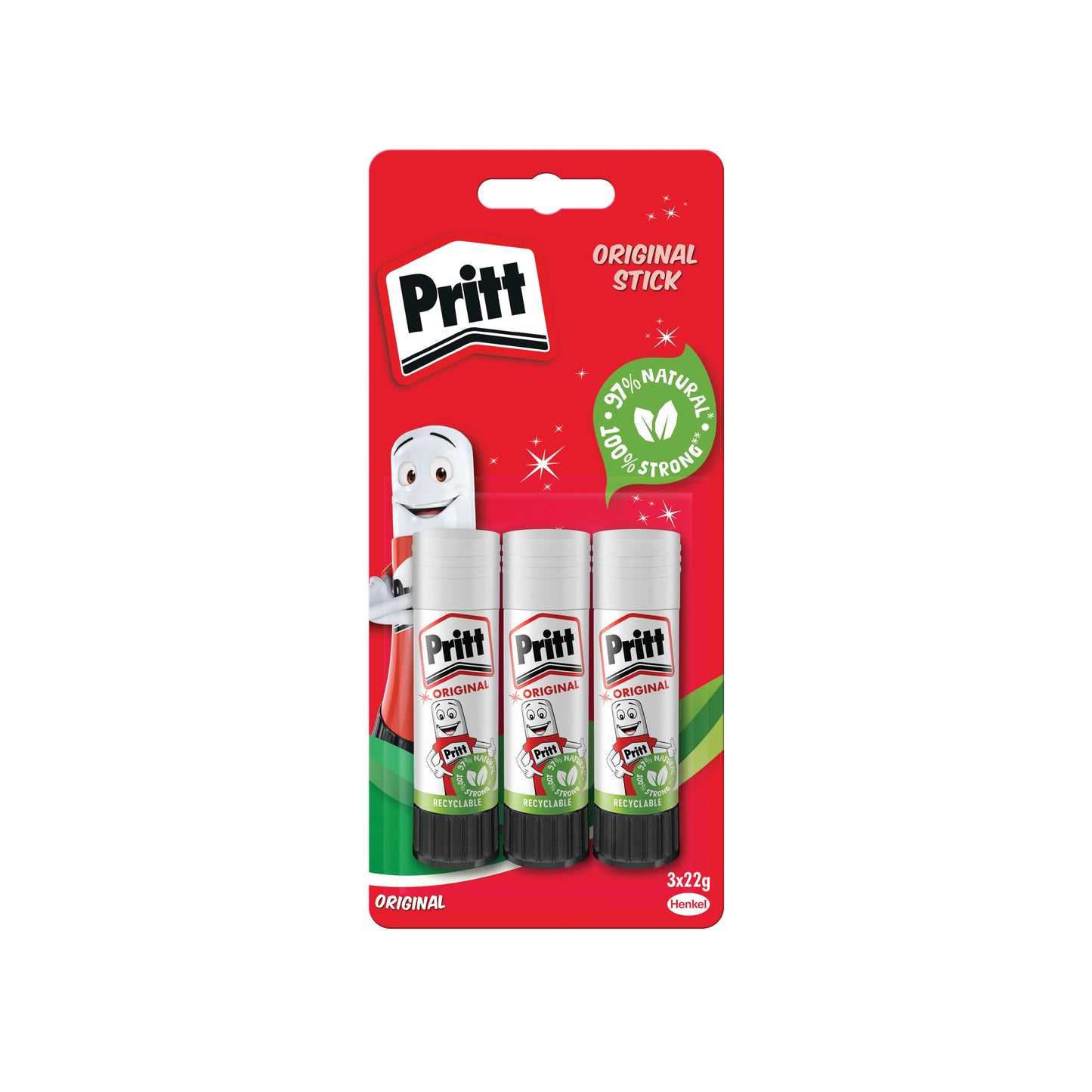 Pritt Stick Glue Stick 22g (Pack of 3) 1483484