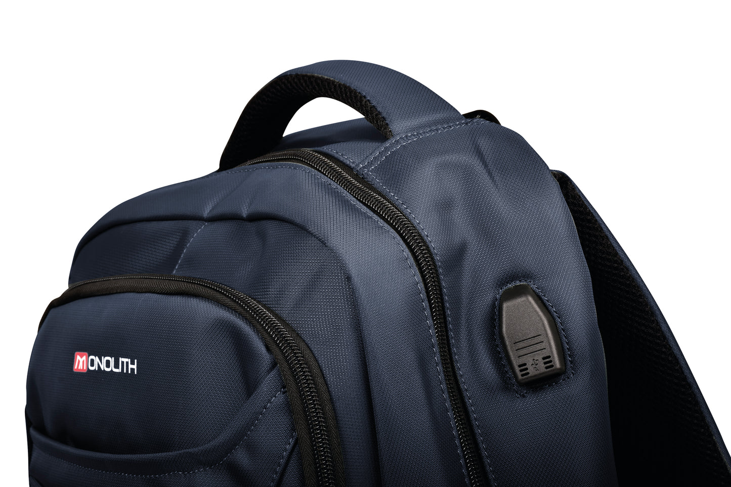 Monolith 15.6 Inch Business Commuter Laptop Backpack USB/Headphone Port Navy Blue 9114B