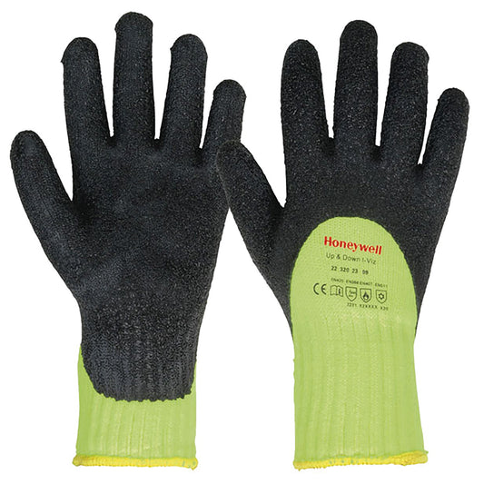 Honeywell Up And Down High Visibility Gloves (Pack of 10) Yellow/Black 09