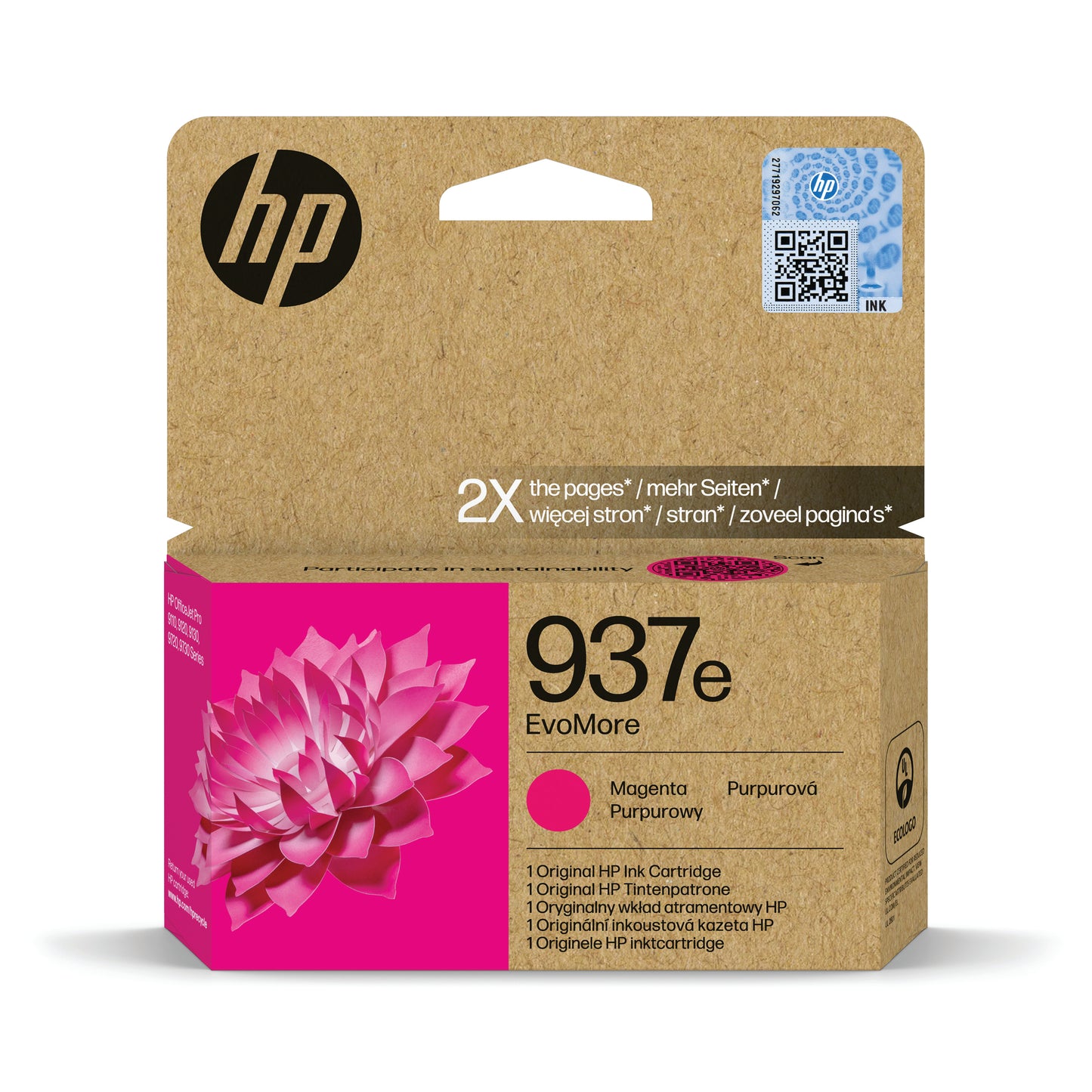 HP 937E EvoMore Ink Cartridge High Yield Magenta 4S6W7NE