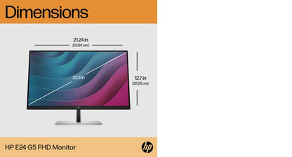 HP E24 G5 23.8 Inch FHD Monitor Black/Silver 6N6E9E9#ABU