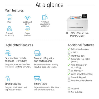 HP Color LaserJet Pro M255dw Wireless Colour Printer 7KW64A#B19