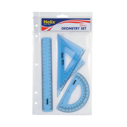 Helix Geometry 4 Tool Set (Includes scale ruler, 2 x set squares and protractor) Q88100