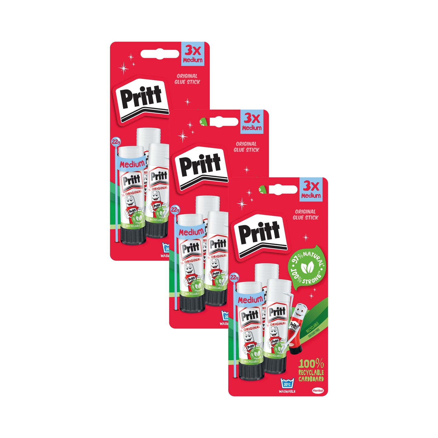 Pritt Stick Glue Stick 22g (Pack of 3) Buy 2 Get One FOC