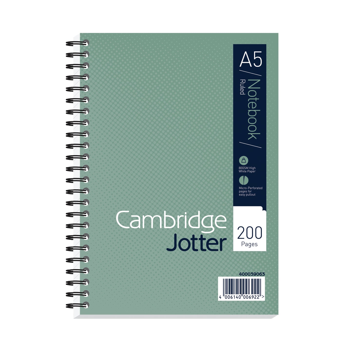 Cambridge Ruled Margin Wirebound Jotter Notebook 200 Pages A5 (3 Pack) 400039063