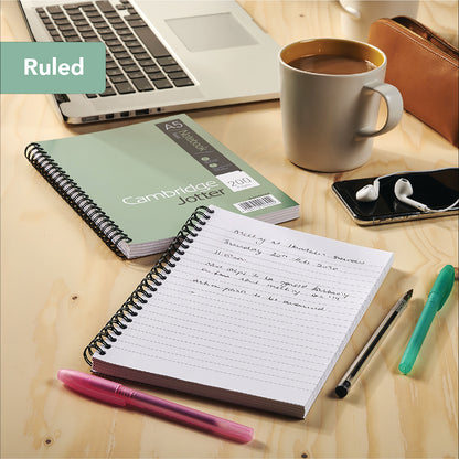 Cambridge Ruled Margin Wirebound Jotter Notebook 200 Pages A5 (3 Pack) 400039063