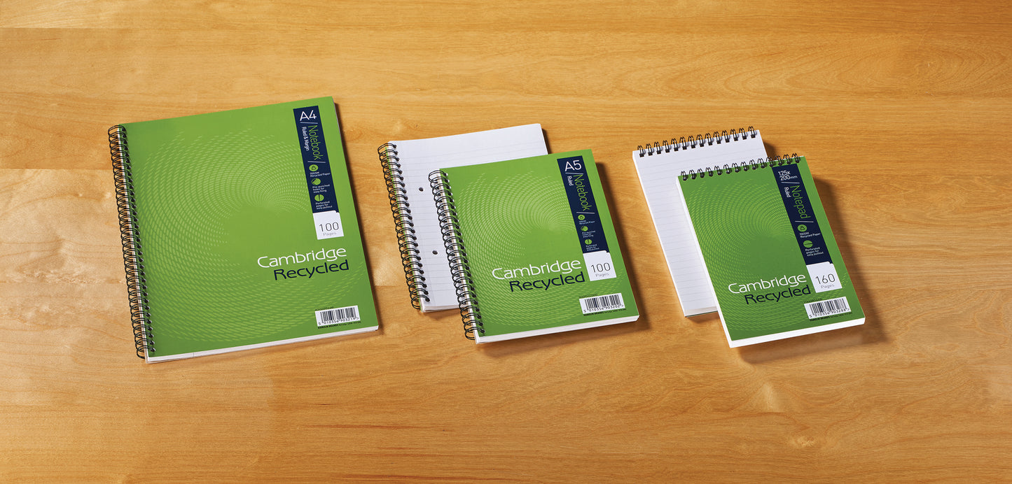 Cambridge Recycled Ruled Wirebound Notebook 200 Pages A4+ (3 Pack) 100080423