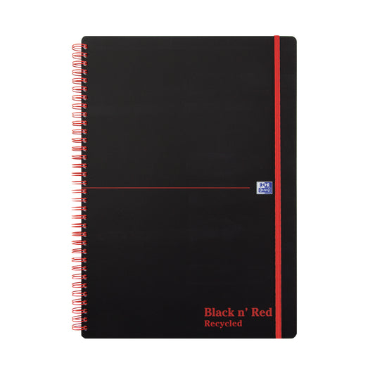 Black n' Red Wirebound Recycled Polypropylene Notebook 140 Pages A4 (Pack of 5) 100080167