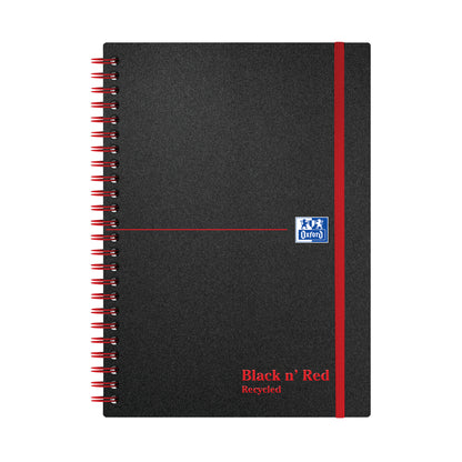 Black n' Red Wirebound Recycled Polypropylene Notebook 140 Pages A5 (Pack of 5) 100080221