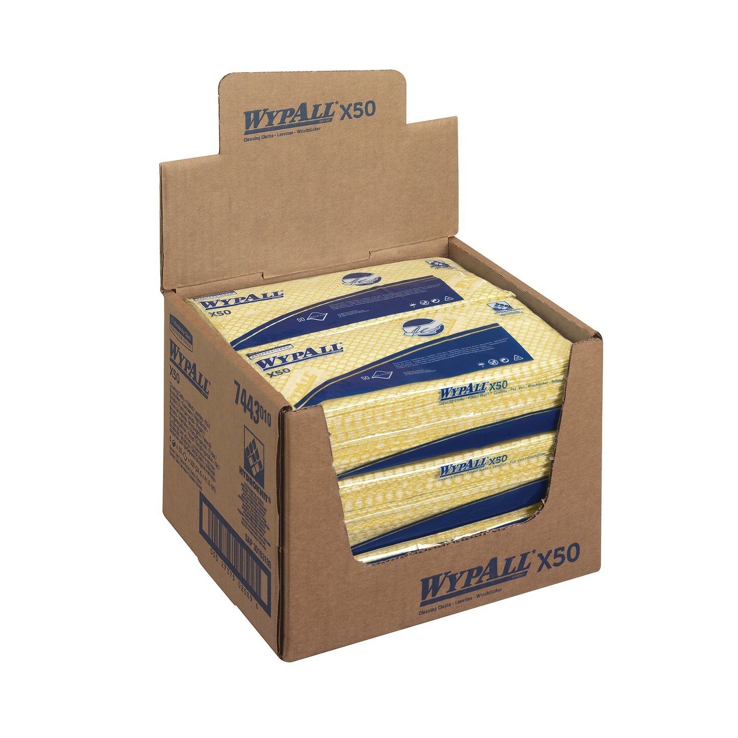 Wypall X50 Cleaning Cloths Yellow (Pack of 50) 7443