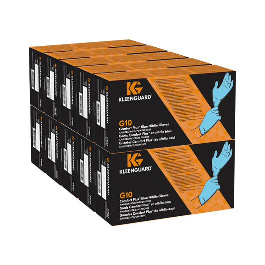 KleenGuard G10 Comfort Plus Nitrile Gloves Medium Blue (Pack of 100) 54187