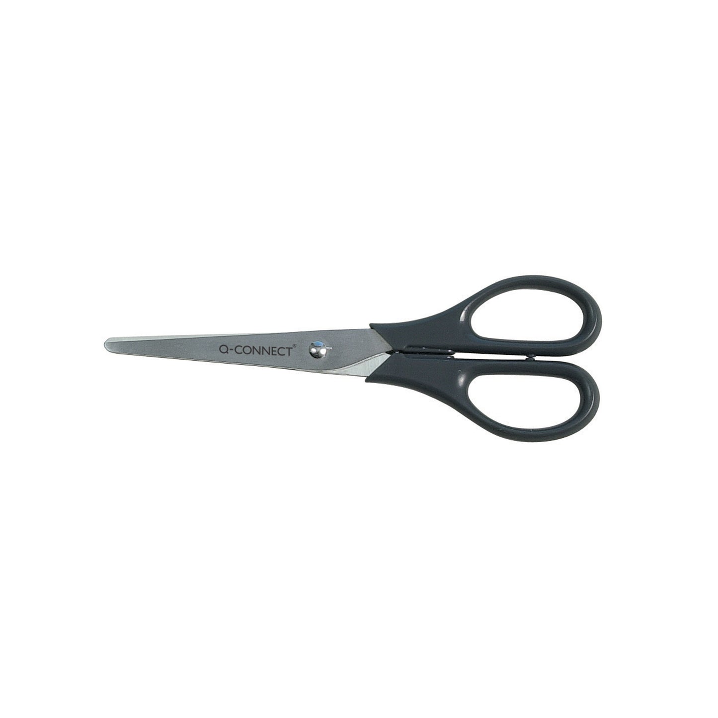 Q-Connect Ergonomic All Purpose Scissors 170mm Stainless Steel Blades Black Handle CKF01228