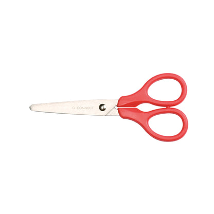 Q-Connect Ergonomic All Purpose Scissors 130mm Stainless Steel Blades Red or Blue Handle CKF01229