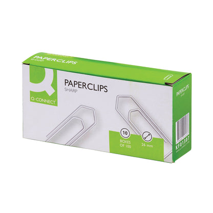 Q-Connect Paperclips No Tear 26mm (Pack of 1000) KF01307Q