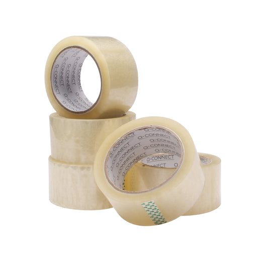 Q-Connect Polypropylene Packaging Tape 50mmx66m Clear (Pack of 6) KF01791