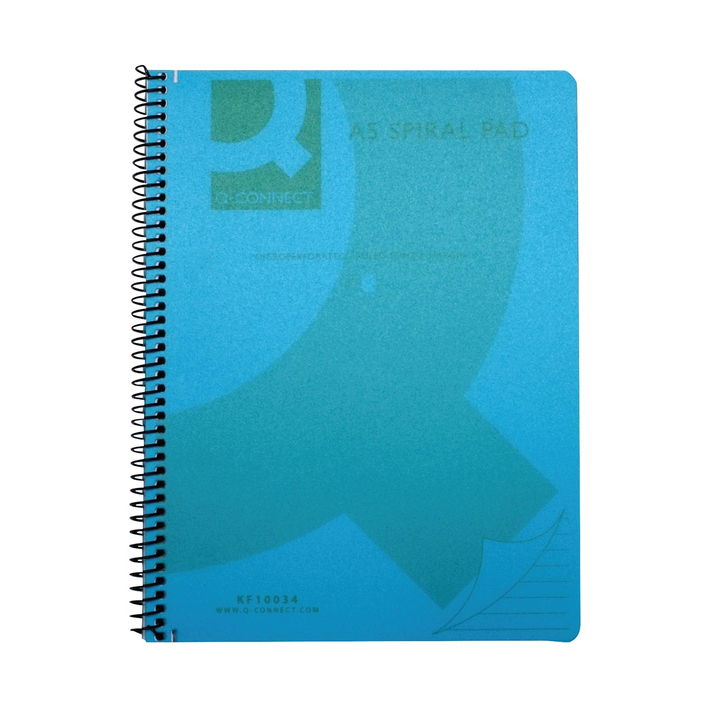 Q-Connect Spiral Bound Polypropylene Notebook 160 Pages A5 Blue (Pack of 5) KF10034