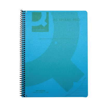 Q-Connect Spiral Bound Polypropylene Notebook 160 Pages A5 Blue (Pack of 5) KF10034