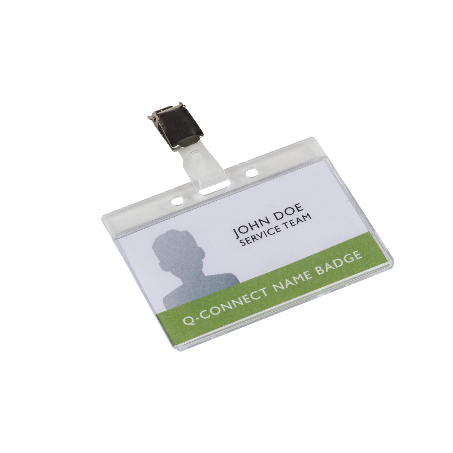 Q-Connect Rigid Credit Card Sized Name Badge Holder and Clip (Pack of 10) KF14148