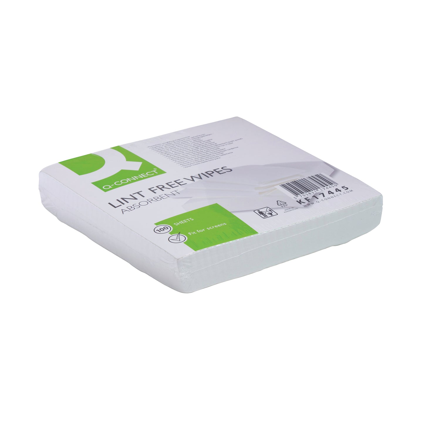 Q-Connect Lint Free Wipes 200x200mm (Pack of 100) ALFW100QCA